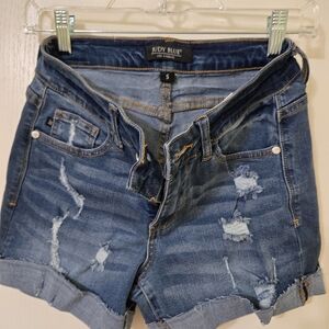 Judy Blue Women's Distressed Denim Shorts - Blue